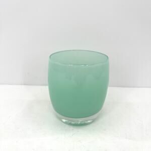 Glassybaby “ Thank You” Pastel Green Jade 0975 Candle Holder